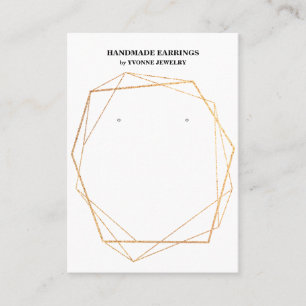 Gold Geometric Earring Display Business Card