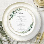 Gold Geometric Floral Greenery Wedding Menu<br><div class="desc">Gold Geometric Floral Greenery Wedding Menu</div>