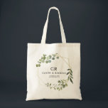 Gold Geometric Green Eucalyptus Bridesmaid  Tote Bag<br><div class="desc">This gold geometric green eucalyptus bridesmaid tote bag is the perfect wedding gift to present your bridesmaids and maid of honour for a modern wedding. The design features a beautiful gold geometric frame adorning elegant watercolor green eucalyptus leaves.</div>