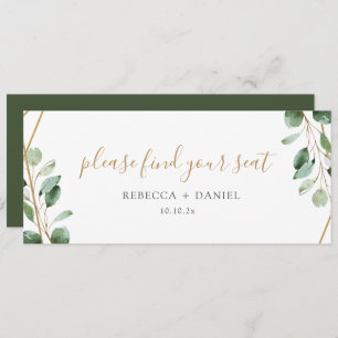 Gold Geometric Greenery Table Seating Header Card