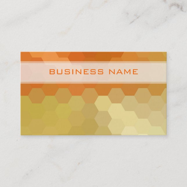 Gold Geometric Hexagon Pattern Business Card (Front)