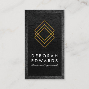 Gold Geometric Icons Business Card