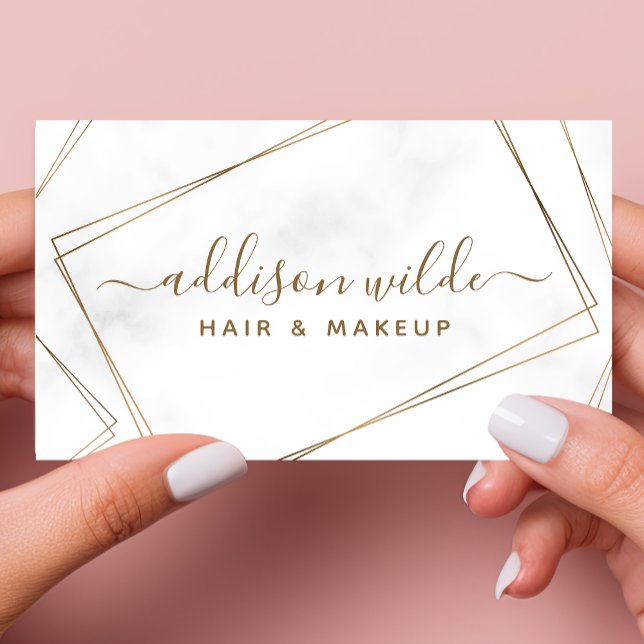 Gold Geometric Marble Abstract Simple Modern Business Card (Creator Uploaded)