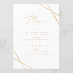 Gold Geometric Menu Card