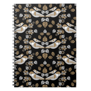 Gold Geometric Modern Abstract Bird Art Notebook