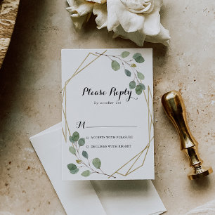 Gold Geometric Modern Calligraphy RSVP