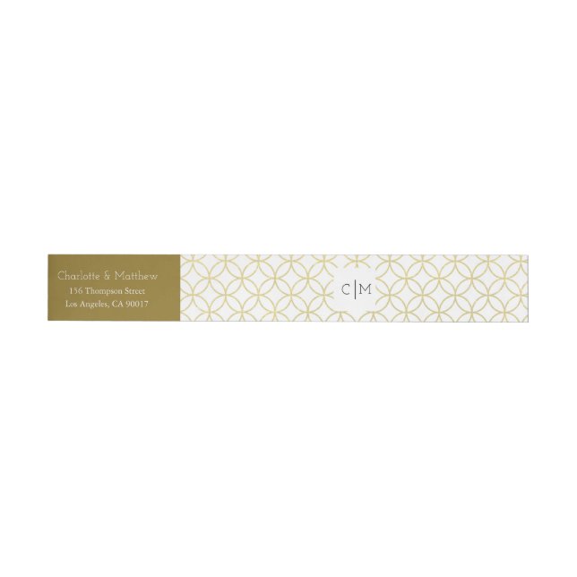 Gold Geometric Modern Wedding Wraparound Label (Individual)