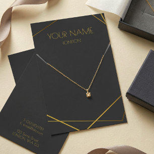 Gold geometric necklace or bracelet display card