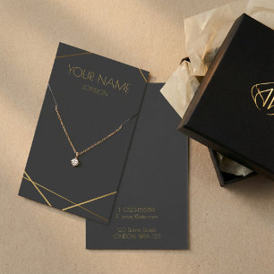 Gold geometric necklace or bracelet display card