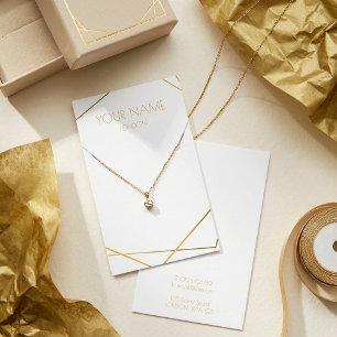 Gold geometric necklace or bracelet display card