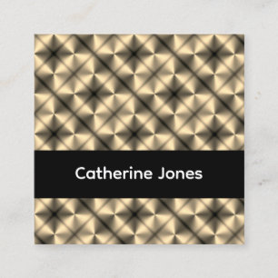 Gold geometric pattern black square business card