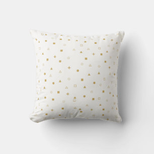 Gold geometric shapes minimalistic design cushion