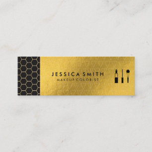 Gold Geometric Shimmer   Hex Trim MUA Mini Business Card
