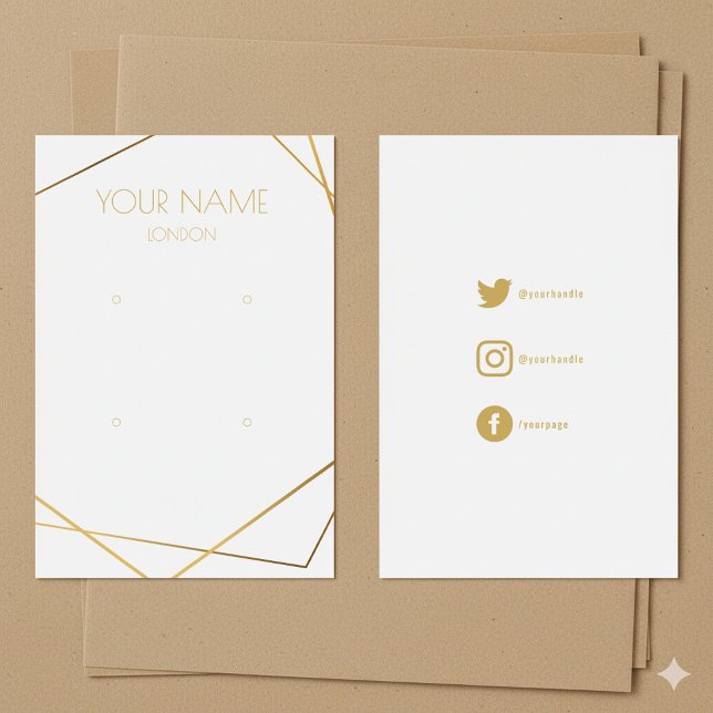 Gold geometric simple earring display card (Gold geometric simple earring display card.)