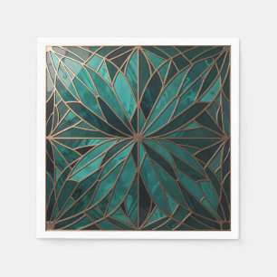 Gold Geometric Starburst Pattern Art Deco Luxury Napkin