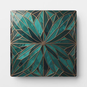 Gold Geometric Starburst Pattern Art Deco Luxury Plaque