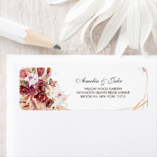 Gold Geometric Terracotta Floral Wedding Address