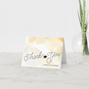 Gold Geometric Thank You Personalised Card