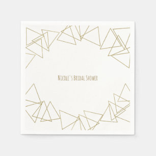 Gold Geometric Triangles Modern Glamour Chic Party Napkin