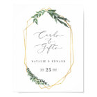 Gold Geometric watercolor greenery