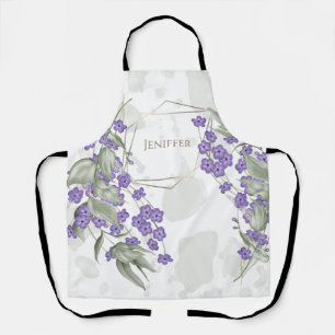 Gold geometric watercolor leafy flower frame       apron