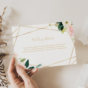 Gold Geometric Wedding Details Enclosure Card