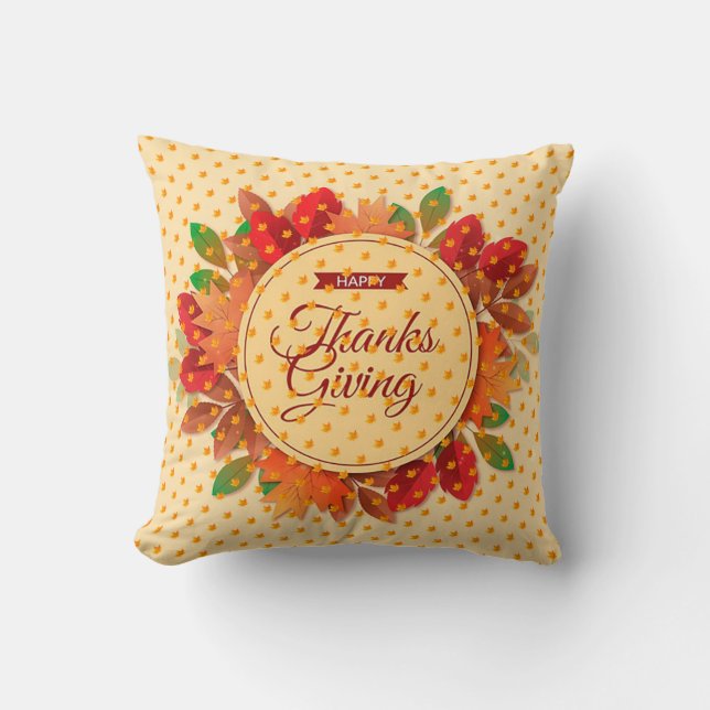 Gold Gift Thanksgiving Best Fall Time Cushion (Front)