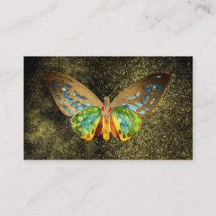 **  Gold Gilded Gold Glitter Butterfly Mystical Business Card