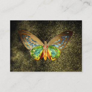 *~* Gold Gilded Watercolor Butterfly Gold Glitter Business Card