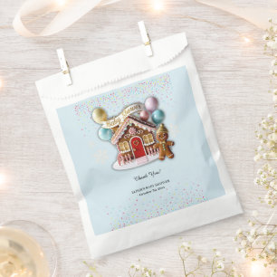 Gold Gingerbread House Baby Shower Favour Bags