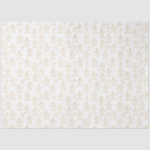 Gold Gingerbread Men White Christmas Tissue Paper