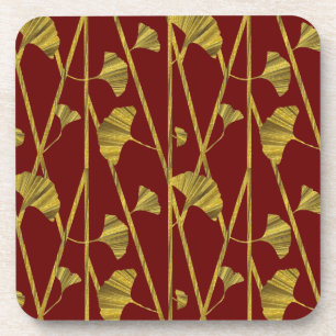 gold ginkgo coaster