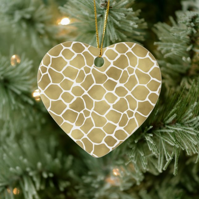 Gold Giraffe Print Ceramic Tree Decoration (Tree)