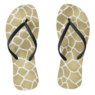 Gold Giraffe Print Jandals