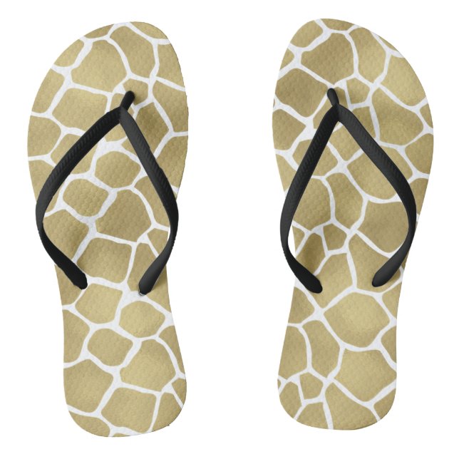 Gold Giraffe Print Jandals (Footbed)