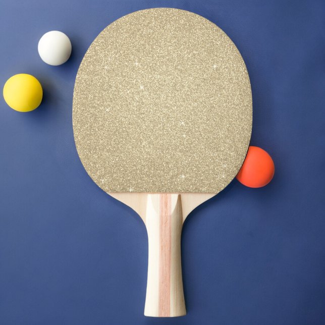 Gold Girly Glitter and Sparkle Ping Pong Paddle (Creator Uploaded)