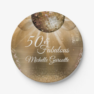 Gold Glam 50 and Fabulous Paper Plate