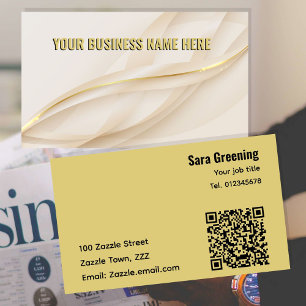 Gold glam abstract glamourous professional QR code Business Card
