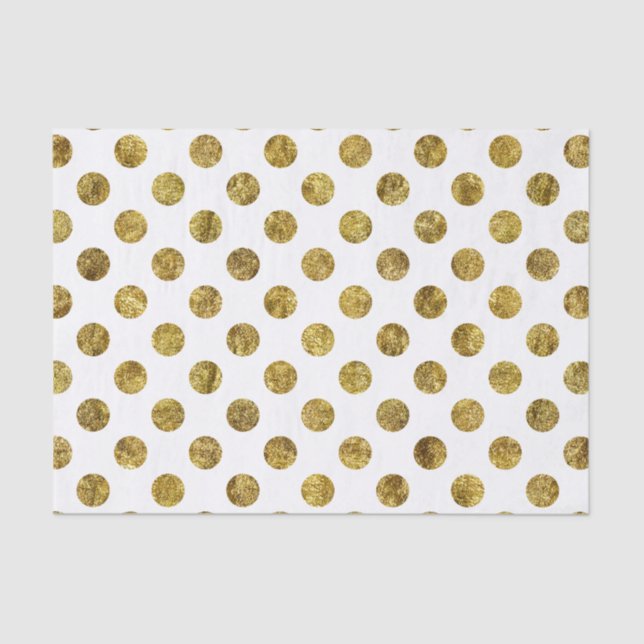 Gold Glam and White Dots Tissue Paper (Front)