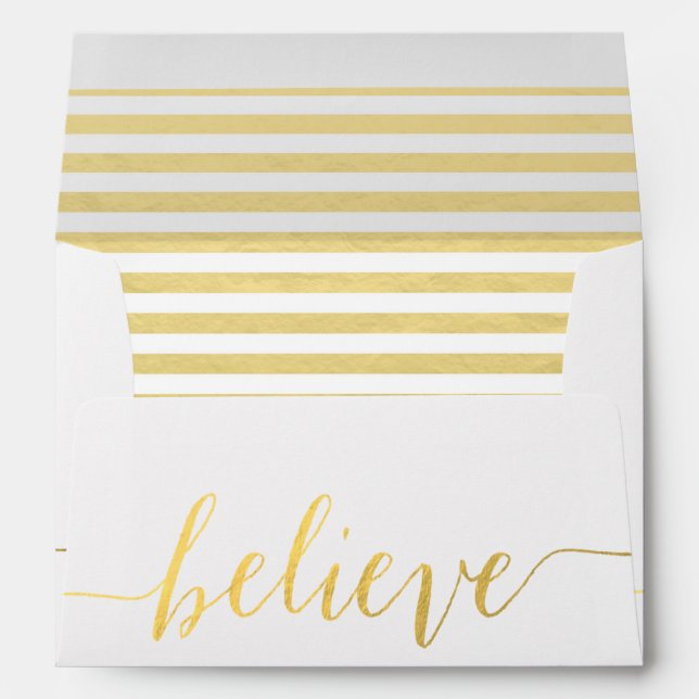 Gold Glam Believe | Holiday Envelope (Back (Bottom))