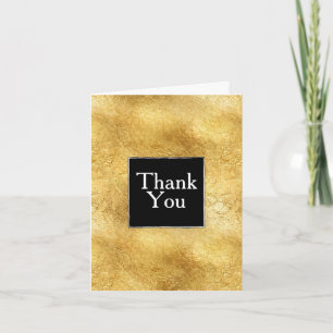 Gold Glam Black Thank You Card