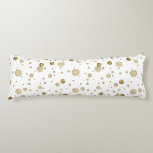 Gold Glam Bokeh Confetti Dots Body Cushion