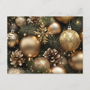 Gold & Glam Christmas Design Holiday Postcard