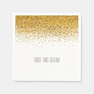 Gold Glam Confetti Dots Napkin