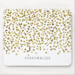 Gold Glam Confetti Mouse Pad<br><div class="desc">gold glam bling confetti you can personalise with your text</div>