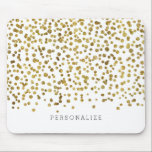 Gold Glam Confetti Mouse Pad<br><div class="desc">gold glam bling confetti you can personalise with your text</div>
