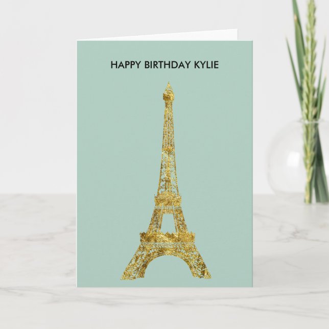 Gold Glam Eiffel Tower Card (Front)