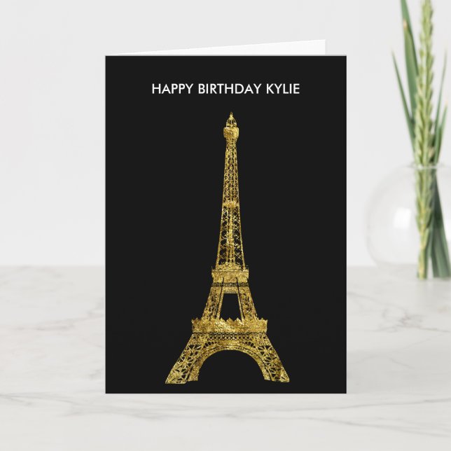 Gold Glam Eiffel Tower Card (Front)
