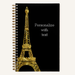 Gold Glam Eiffel Tower  Notebook