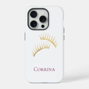 Gold Glam Eyelashes iPhone 15 Pro Case